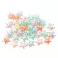 Bead i Bead Akryl perler, Stjerne, du kan DIY & glat & frosted, flere farver til valg, 16x16x9mm, Ca. 20pc'er/Bag, Solgt af Bag