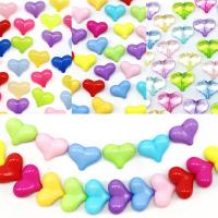 Solid Color Akril gyöngyök, Szív, DIY, több színt a választás, 20x18x10mm, Kb 30PC-k/Bag, Által értékesített Bag