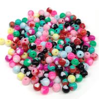 Acryl Schmuck Perlen, rund, DIY & Emaille, gemischte Farben, 8mm, ca. 100PCs/Tasche, verkauft von Tasche
