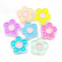 Transparent Acrylic Beads, Flower, DIY & enamel, more colors for choice, 21x21x9mm, Approx 100PCs/Bag, Sold By Bag
