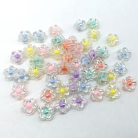 collier en perle acrylique , fleur, DIY, couleurs mélangées, 12x12x5mm, Environ 50PC/sac, Vendu par sac
