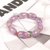 Bracelets quartz, améthyste, tambour, bijoux de mode & pour femme, violet, 12x17mm, Longueur:7.1 pouce, Vendu par PC