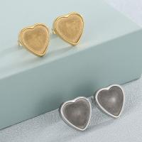 Stainless Steel Earring Stud Component 304 Stainless Steel Heart Vacuum Ion Plating DIY & for woman 14mm Sold By Pair