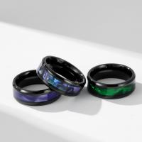 Пальцевидное Кольцо Титановой Стали, титан, полированный, ювелирные изделия моды & разный размер для выбора & Мужский, Много цветов для выбора, 8mm, продается PC