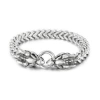 Stainless Steel Jewelry Bracelet, 316L Stainless Steel, fashion jewelry & for man, original color, 8mm, Length:Approx 9.06 Inch, Sold By PC