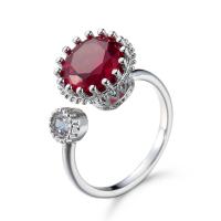 Krychlový Circonia Micro vydláždit mosazný prsten, Mosaz, platina á, módní šperky & micro vydláždit kubické zirkony & pro ženy, nikl, olovo a kadmium zdarma, Prodáno By PC