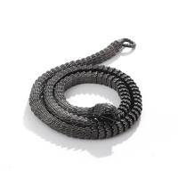 Titanium Steel Necklace 304 Stainless Steel Snake vacuum plating black​ fashion jewelry & for man black Sold By PC