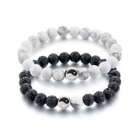 Gemstone Bracelets Natural Stone Round 2 pieces & fashion jewelry & Unisex Length 19 cm Sold By Set