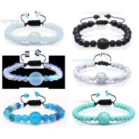 Gemstone Bracelets Natural Stone with Polyester Cord Round fashion jewelry & Unisex & adjustable Length 16-28 cm Sold By PC