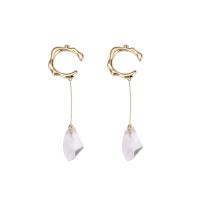 Crystal Earrings, Brass, with Crystal, irregular, plated, fashion jewelry & for woman, more colors for choice, nickel, lead & cadmium free, 11x52mm, Sold By Pair