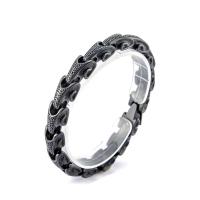 Titanium Steel Bracelet & Bangle Vacuum Ion Plating fashion jewelry & for man black 210mm Sold By PC