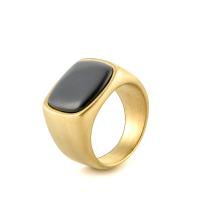 Titanium Steel Finger Ring with Natural Stone Vacuum Ion Plating & for man Sold By PC