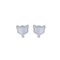 925 Sterling Silver Stud Earrings with Shell plated fashion jewelry & for woman Sold By Pair