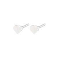 925 Sterling Silver Stud Earrings Heart plated fashion jewelry & for woman Sold By PC