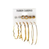 Tibetan Style Earring Set, KC gold color plated, different styles for choice & for woman & with rhinestone, nickel, lead & cadmium free, 5mm, 6mm,10mm, 50mm, 58mm, 70mm, Sold By Set