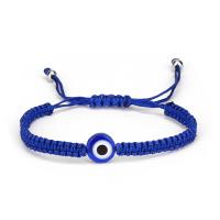 Evil Eye Jewelry Bracelet Zinc Alloy with Glass Beads & Polyester Cord plated fashion jewelry & Unisex Length Approx 6.3-11 Inch Sold By PC