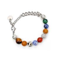 Gemstone Bracelets 304 Stainless Steel with Natural Stone fashion jewelry & Unisex Length Approx 5.5-9 Inch Sold By PC