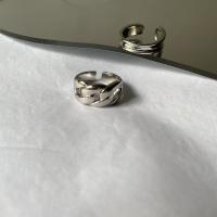 925 prata esterlina Cuff Ring Finger, ajustável & Vario tipos a sua escolha & para mulher, prateado, tamanho:6-8, vendido por PC