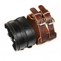 Cowhide Bracelet with Iron punk style & for man 50mm 13mm Length Approx 10.8 Inch Sold By PC