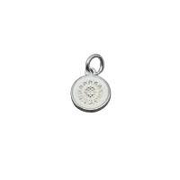 925 Sterling Silver Pendant Flat Round with flower pattern Sold By PC