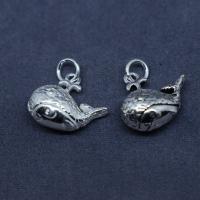 925 Sterling Silver Pendant, Whale, DIY, more colors for choice, 18x15mm, Sold By PC