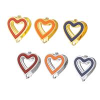 Stainless Steel Pinch Bail 304 Stainless Steel Heart Vacuum Ion Plating DIY & enamel & hollow Sold By PC