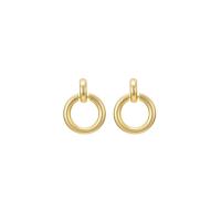 Brass Stud Earring real gold plated fashion jewelry & for woman & hollow golden nickel lead & cadmium free 25mm Sold By Pair