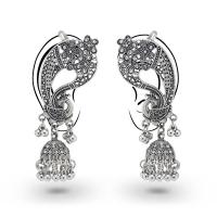 Zinc Alloy Drop Earrings plated fashion jewelry & for woman nickel lead & cadmium free 80mm Sold By Pair