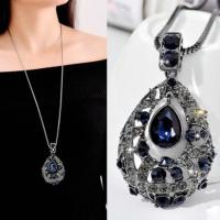 Zinc Alloy Jewelry Necklace gun black plated fashion jewelry & for woman & with rhinestone nickel lead & cadmium free 80mm Length Approx 29.53 Inch Sold By PC