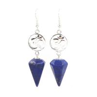 Natural Gemstone Earrings Zinc Alloy Conical & for woman nickel lead & cadmium free Sold By Pair
