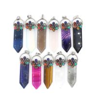 Gemstone Pendants Jewelry, Tibetan Style, with Gemstone, different materials for choice & Unisex, nickel, lead & cadmium free, 12x22x70mm, Sold By PC