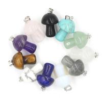 Gemstone Pendants Jewelry, Tibetan Style, with Gemstone, mushroom, different materials for choice & Unisex, nickel, lead & cadmium free, 15x15x35mm, Sold By PC