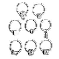 Stainless Steel Huggie Hoop Earring, 316L Stainless Steel, machine polished, fashion jewelry & Unisex & different styles for choice, original color, nickel, lead & cadmium free, 2.5*12mm, Sold By PC