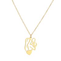 Titanstahl Halskette, mit Verlängerungskettchen von 7cm, Mutter-und Baby, Mutter-Kind-Serie & Modeschmuck & einstellbar, goldfarben, 30mm, Länge:40 cm, verkauft von PC