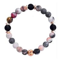 Gemstone Bracelets, Natural Stone, with Tibetan Style, Crown, antique bronze color plated, fashion jewelry & different materials for choice & for man, more colors for choice, Length:19 cm, Sold By PC