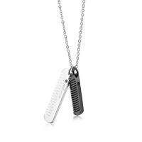 Titanium Steel Necklace, Comb, Vacuum Ion Plating, fashion jewelry & Unisex, more colors for choice, 9x35mm,7x28mm, Length:Approx 45 cm, Sold By PC