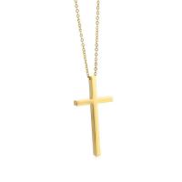Titanium Steel Necklace Cross Vacuum Ion Plating fashion jewelry & Unisex Length Approx 45 cm Sold By PC