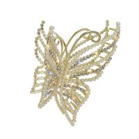 Hair Claw Clips Zinc Alloy with Plastic Pearl Butterfly gold color plated fashion jewelry & for woman & with rhinestone golden nickel lead & cadmium free 110mm Sold By PC