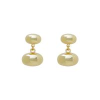 Brass Stud Earring, Bean, gold color plated, fashion jewelry & for woman, golden, nickel, lead & cadmium free, 20mm, Sold By Pair