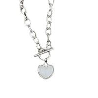 Tibetan Style Jewelry Necklace, with Shell, Heart, silver color plated, fashion jewelry & for woman, silver color, nickel, lead & cadmium free, Length:Approx 45 cm, Sold By PC