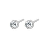 Cubic Zirconia Micro Pave Sterling Silver Earring, 925 Sterling Silver, plated, micro pave cubic zirconia & for woman, more colors for choice, Sold By PC