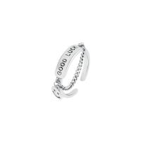 925 Sterling Silver Finger Rings, Adjustable & for woman, original color, Sold By PC