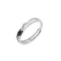 Sterling Silver Jewelry Finger Ring, 925 sterline d'argento, placcato platino, Regolabile & adesivo epoxi, nessuno, Venduto da PC