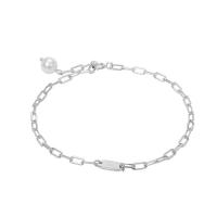 925 Sterling Silver Bangle Bracelet platinum plated fashion jewelry & for woman white 200mm Sold By PC