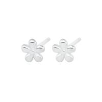 925 Sterling Silver Stud Earrings Flower plated fashion jewelry & for woman Sold By PC
