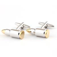 Cufflinks Brass Bullet plated for man nickel lead & cadmium free Sold By Pair