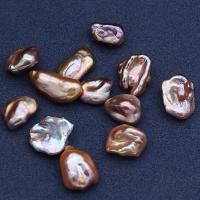 Nessun buco coltivate in acqua dolce Perla, perla d'acquadolce coltivata naturalmente, DIY & non forato, viola rosa, 15-18mm, Venduto da PC