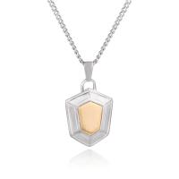 Titanium Steel Necklace, Geometrical Pattern, Vacuum Ion Plating, for woman, two different colored, Length:Approx 20.07 Inch, Sold By PC