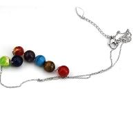 Natural Gemstone Necklace, 304 Stainless Steel Chain, with Natural Stone, polished, for woman, multi-colored, Length:Approx 19.68 Inch, Sold By PC