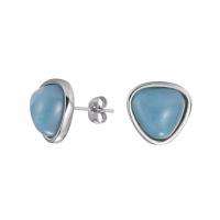 Gemstone Earrings, Aço inoxidável 304, with Pedra natural, materiais diferentes para a escolha & para mulher, Mais cores pare escolha, 12.50x7mm, vendido por par